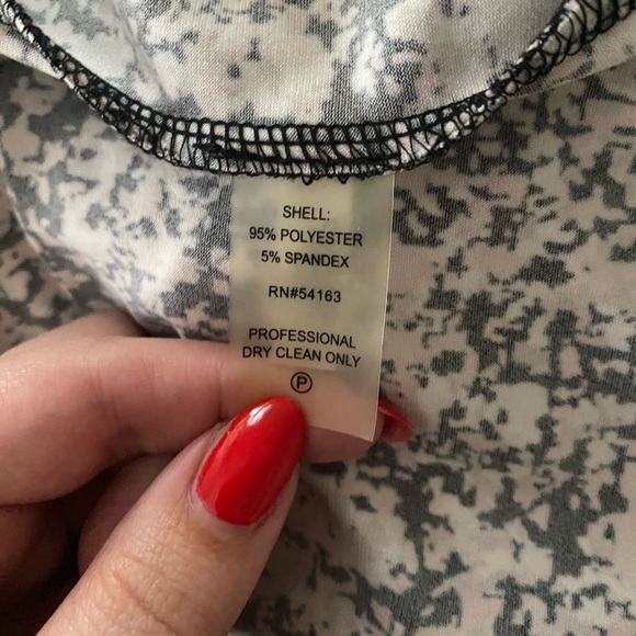 Calvin Klein Womens Printed 3/4 Sleeve Faux Wrap Dress Pink Multi Small 4 Office - Picture 9 of 11